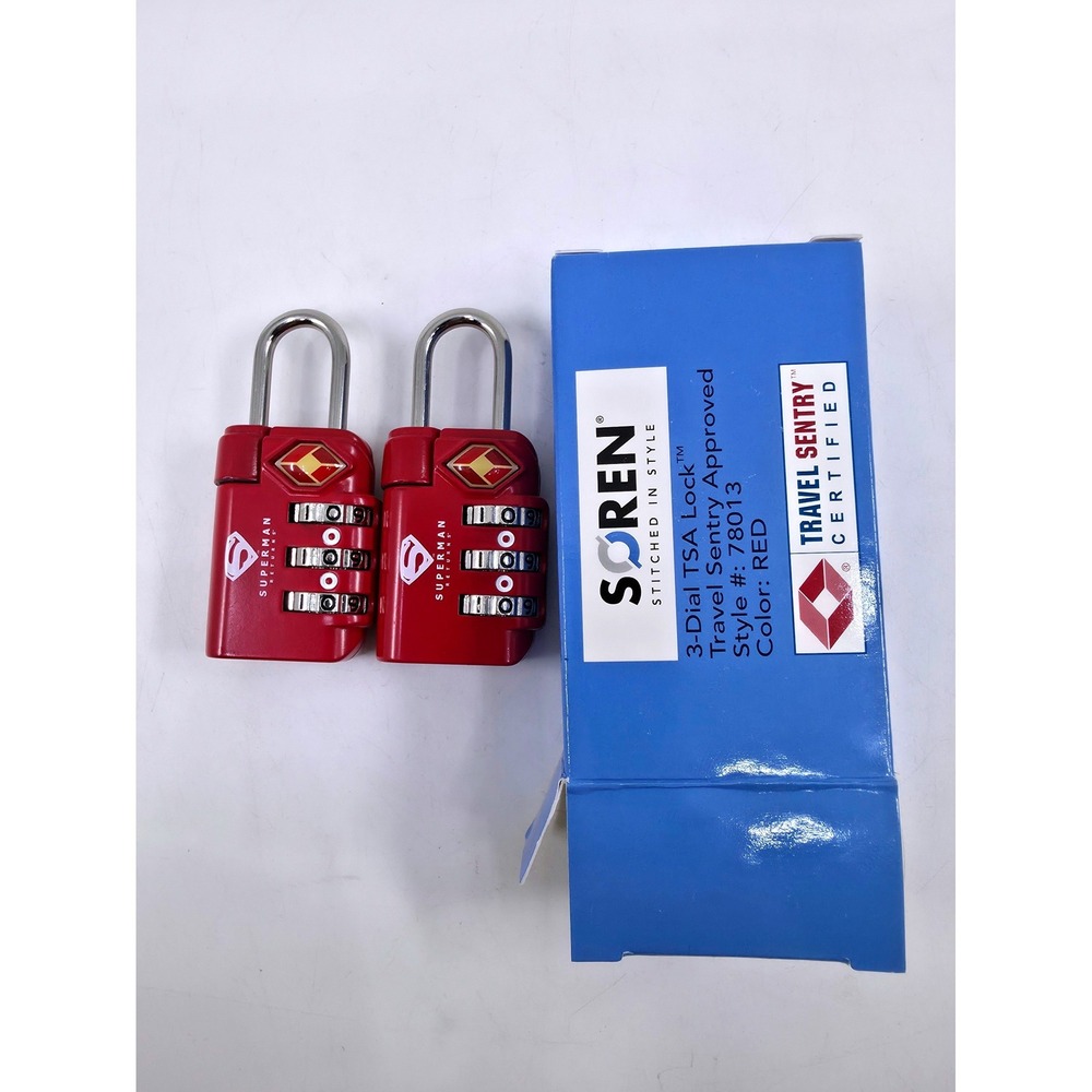 Soren Superman Returns TSA 3-Dial Combination Luggage Lock Red 78013 Travel X2
